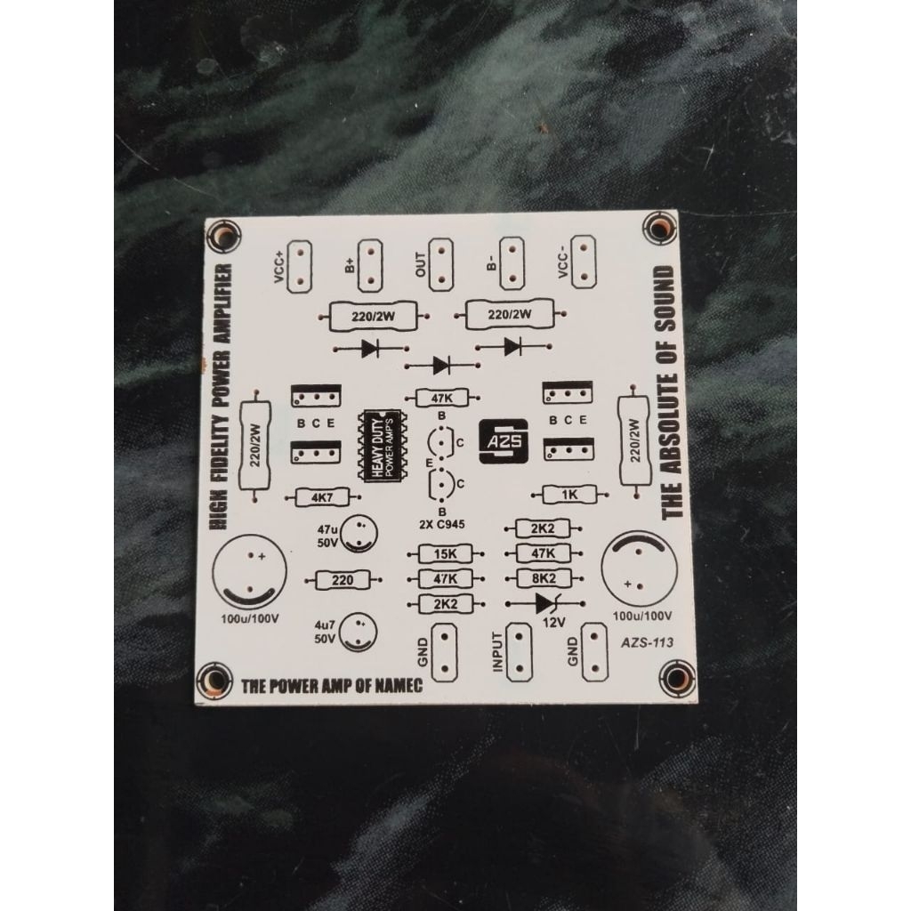 PCB NAMEC Putih Power Amplifier