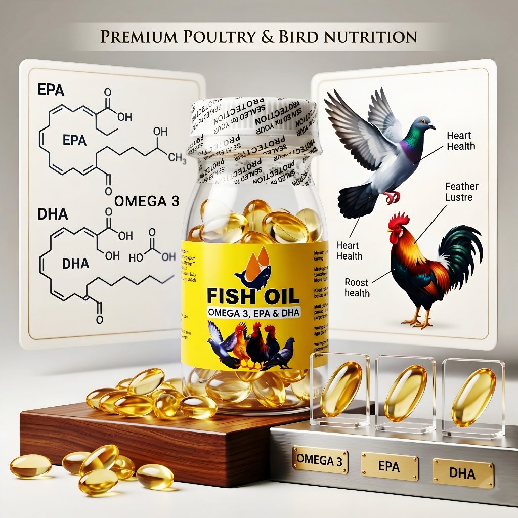 Minyak Ikan Omega-3 Minyak Ikan Untuk Ayam, Burung, dan Unggas Lainnya