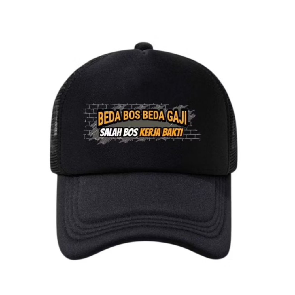 Topi Beda Bos Beda Gaji Salah Bos Kerja Bakti // Topi Keren Kata Kata Sindiran Viral