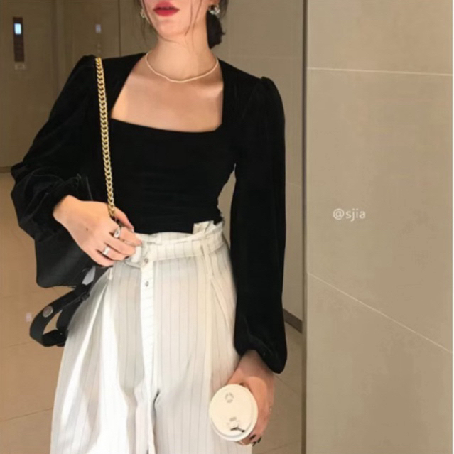 Black Velvet Top Longsleeve