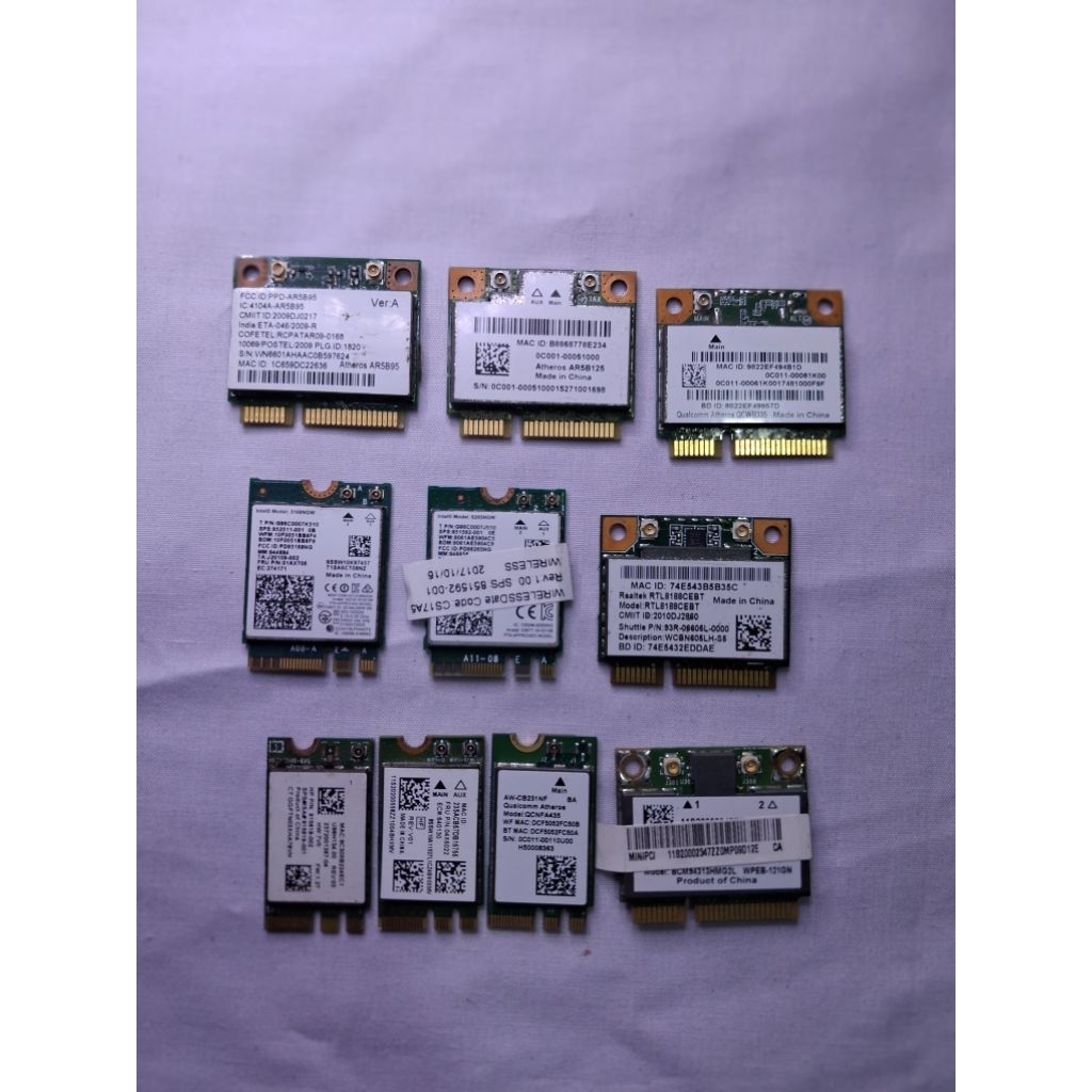 WiFi Card Laptop Bekas Normal Mini PCIe / M.2 Wireless Laptop Siap Pakai Murah