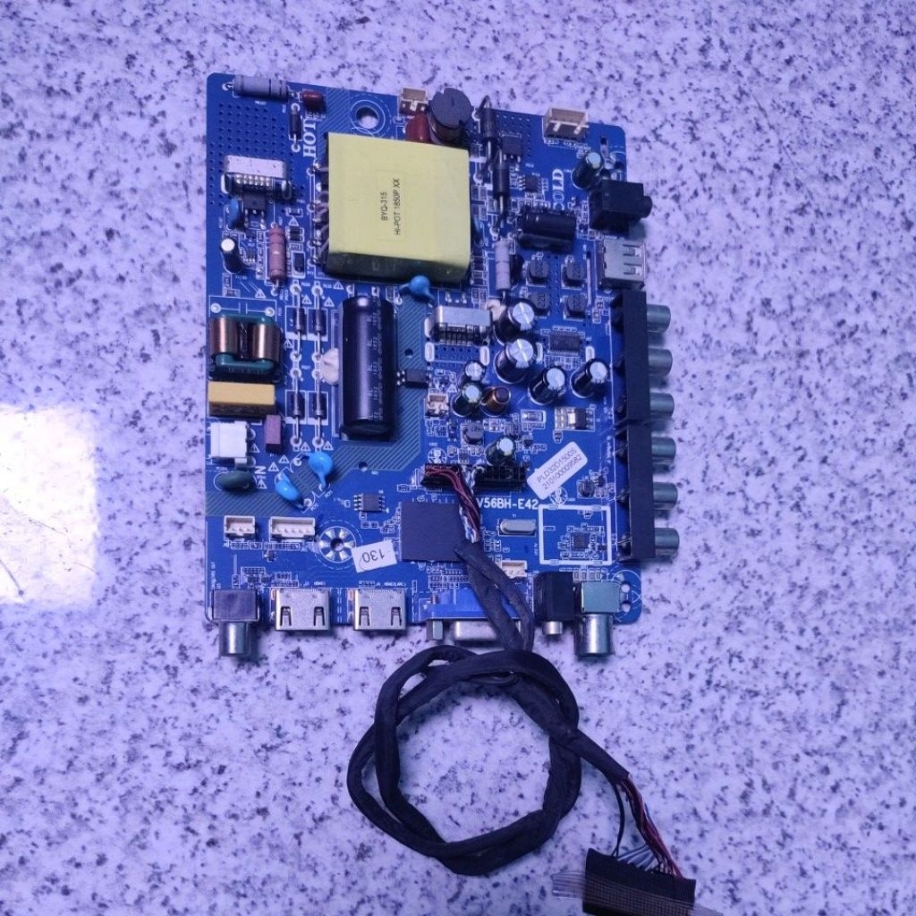 mb mainboard tv polytron PLD 32D1500 /S copotan panel pecah