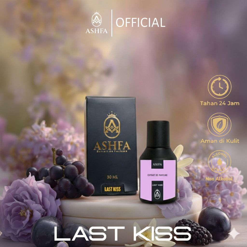 Ashfa Parfum - Last Kiss | Extrait De Parfum | Parfum Perfume Minyak Wangi Wanita Tahan Lama