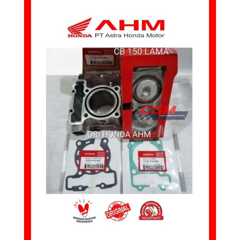 Block piston kita blok set + gasket cylinder, gasket head cb 150r non led cb 150r old lama asli Hond