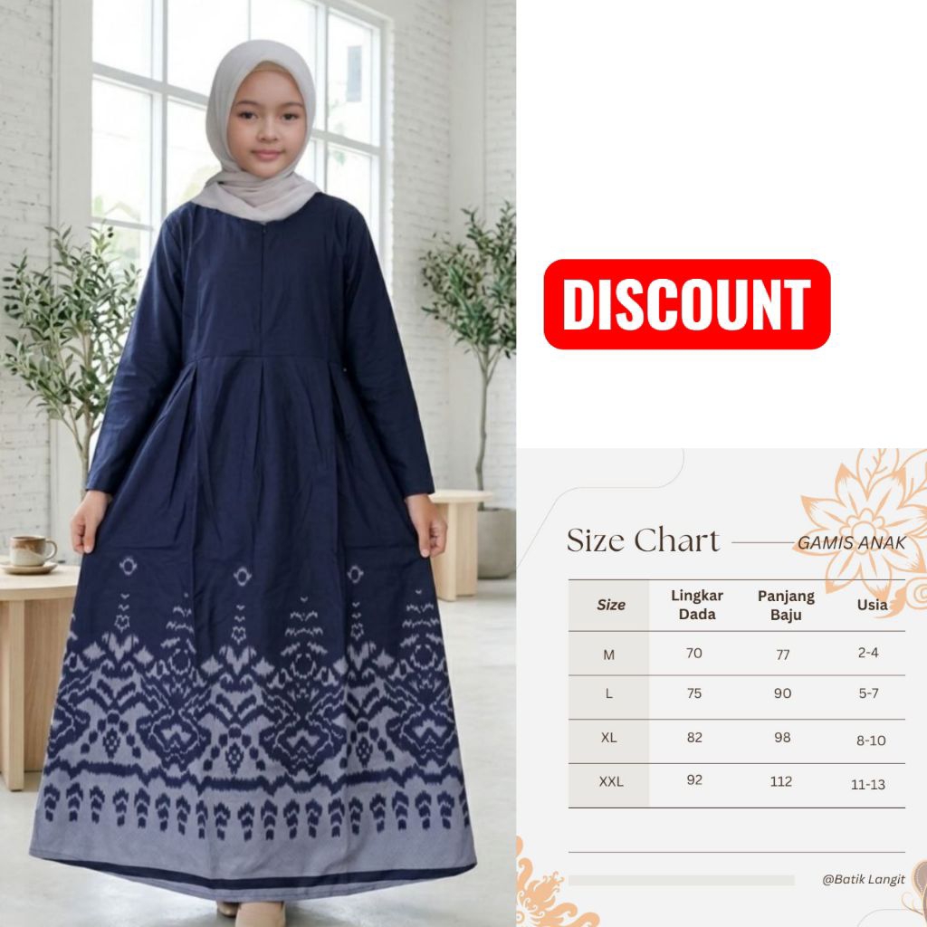 Baju gamis anak umur 3  - 13 tahun