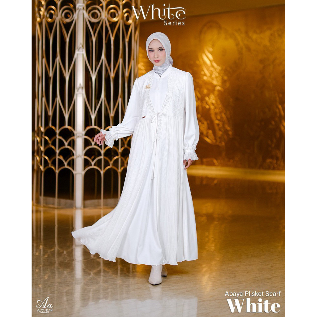 ADEN HIJAB - READY SIAP KIRIM || BLACK & WHITE SERIES || GAMIS WANITA CANTIK POLOS BAHAN REVENNA BRO