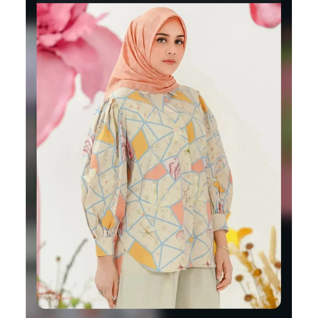 NEW ASTERA TOP PALE PEACH RIA MIRANDA X BUTTONSCARVES eclora benang jarum marchesa short nada puspit