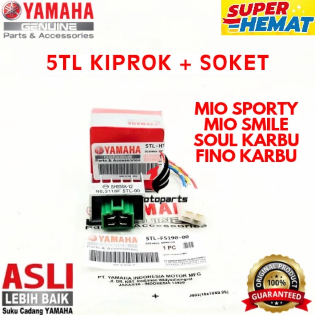 KIPROK + SOKET ORIGINAL YAMAHA KODE 5TL, KIPROK + SOKET MIO SPORTY, KIPROK + SOKET MIO SMILE, KIPROK
