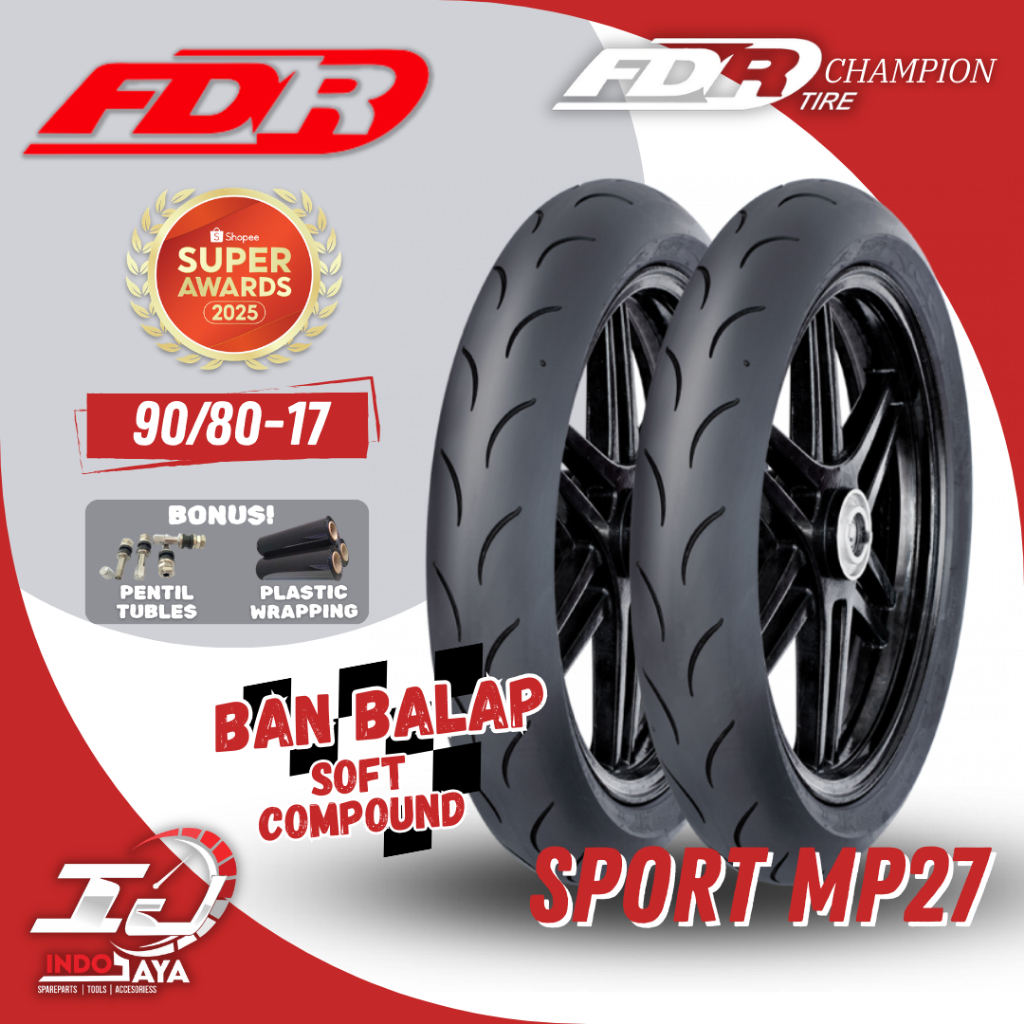 (READY COD) BAN LUAR FDR CHAMPION SPORT MP 27 (90/80-17) RING 17 / -17 BAN BEBEK TUBELESS MP27 / MP-