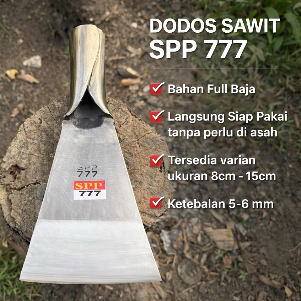 Dodos sawit SPP 777 Putih original malaysia asli Super Tajam Tanpa Asah