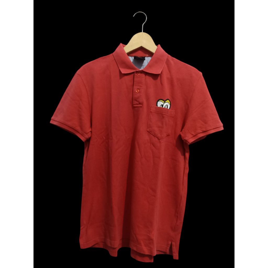 kaos polo shirt feltics merah sz M (108-110*68)