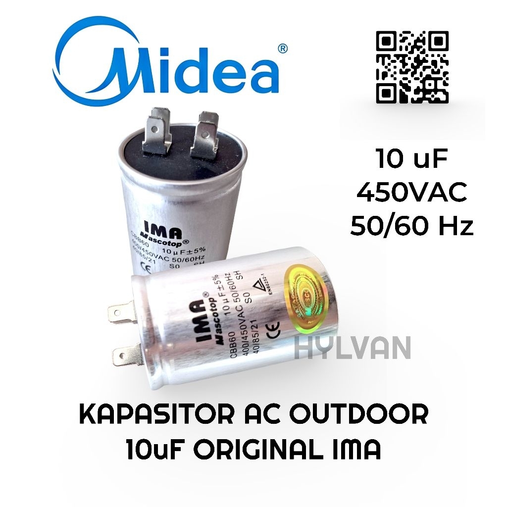 KAPASITOR AC OUTDOOR MIDEA 10uF ORIGINAL IMA