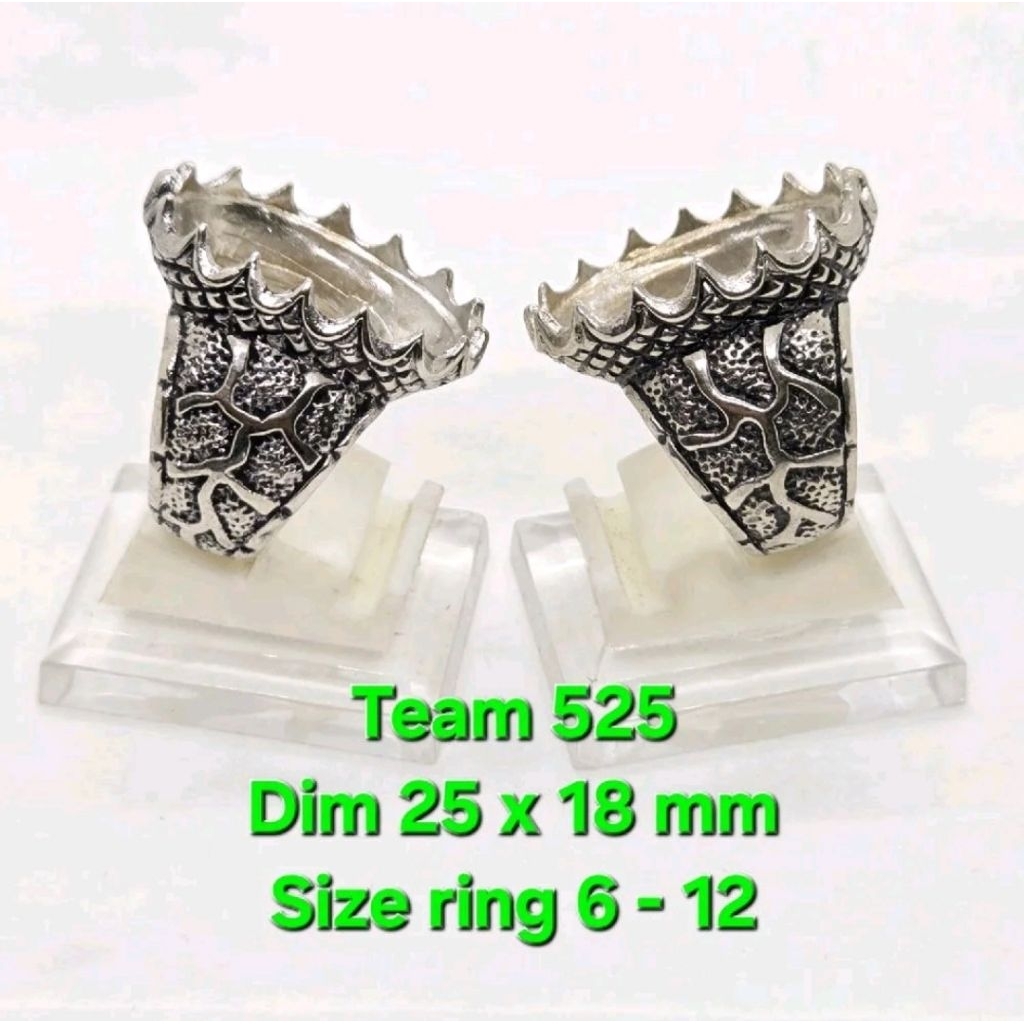 Ring emban kwanjing cirebonan dim 25x18 cakar motif / emban pirus alpaka 525 eceran