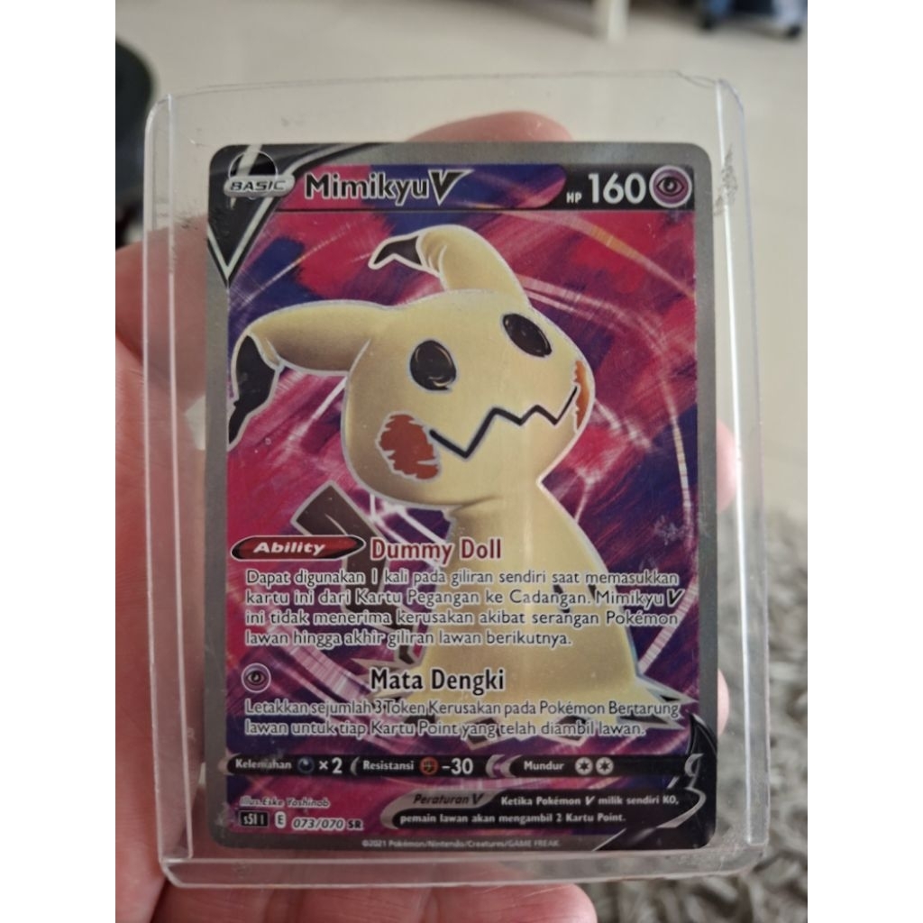 Kartu pokemon mimikyu v sr langka rare original holo kondisi mulus no dent siapa cepat dia dapat
