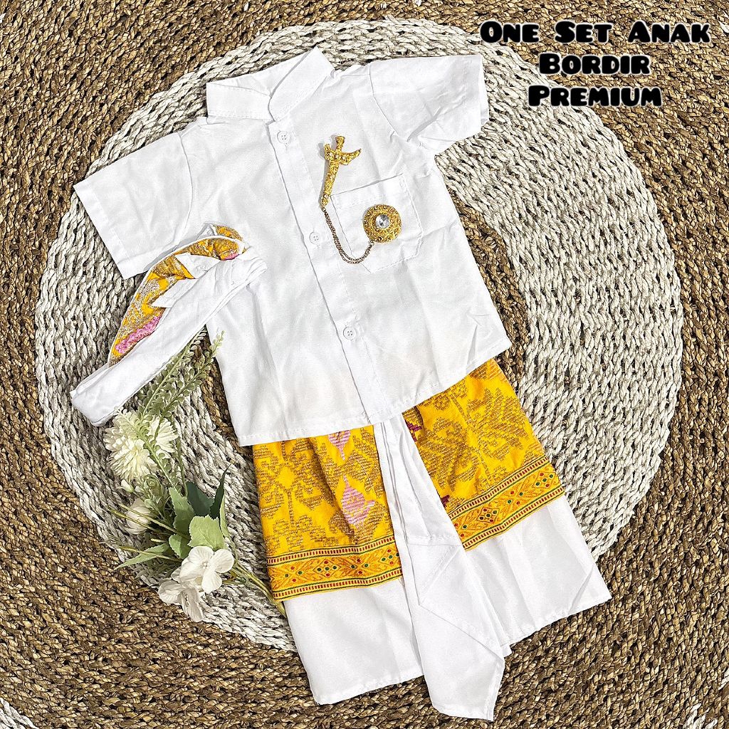 kamen jadi anak laki songket bordir motif set