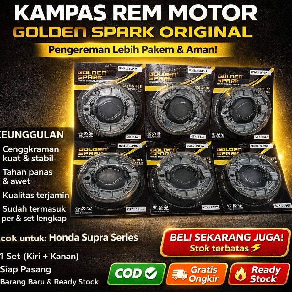 GOLDEN SPARK KAMPAS REM BELAKANG GRAND. KAMPAS BLKG SUPRA X. KARISMA. REVO