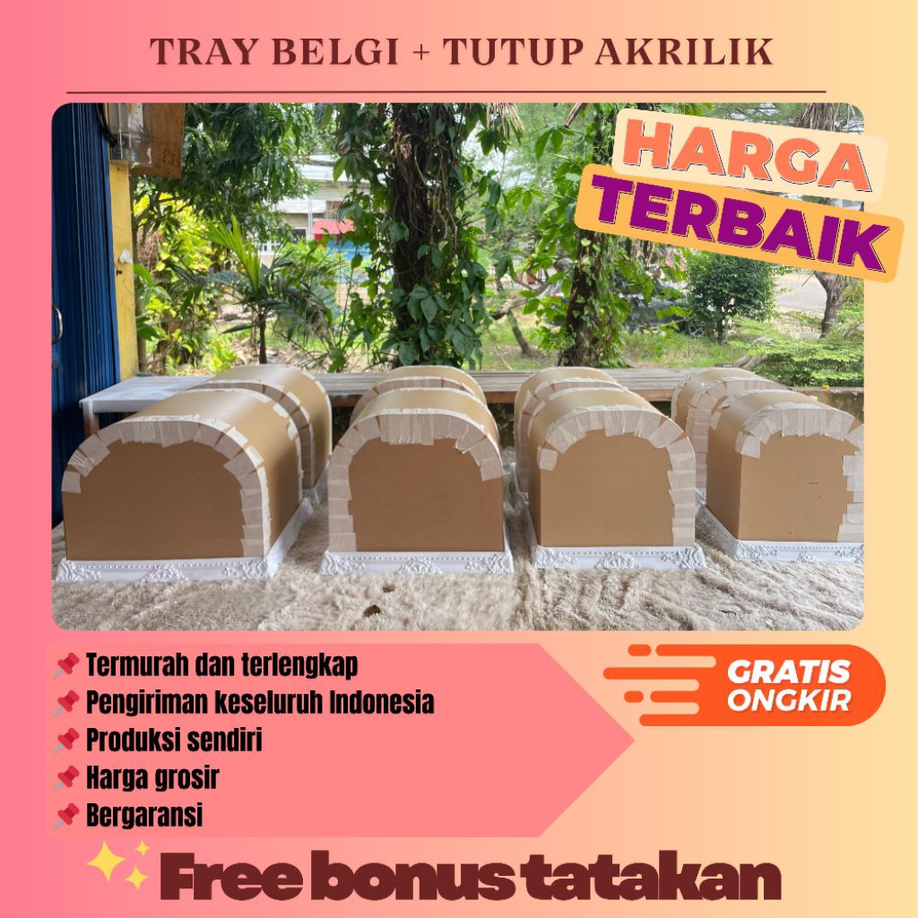BOX HANTARAN BELGI SET ISI 4 + TUTUP AKRILIK | BOX SESERAHAN PERNIKAHAN