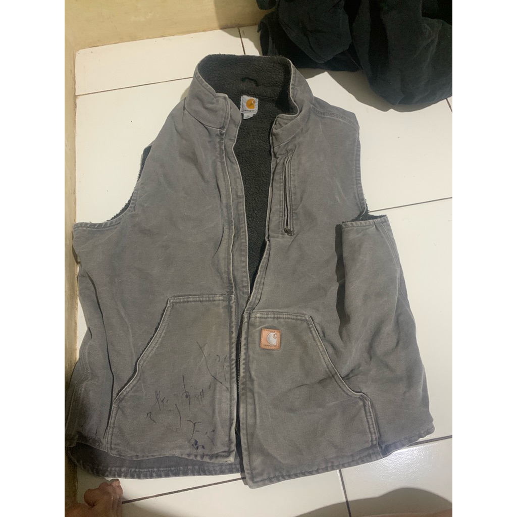 Carhartt Sherpa-Lined Sandstone Rugged Vest.