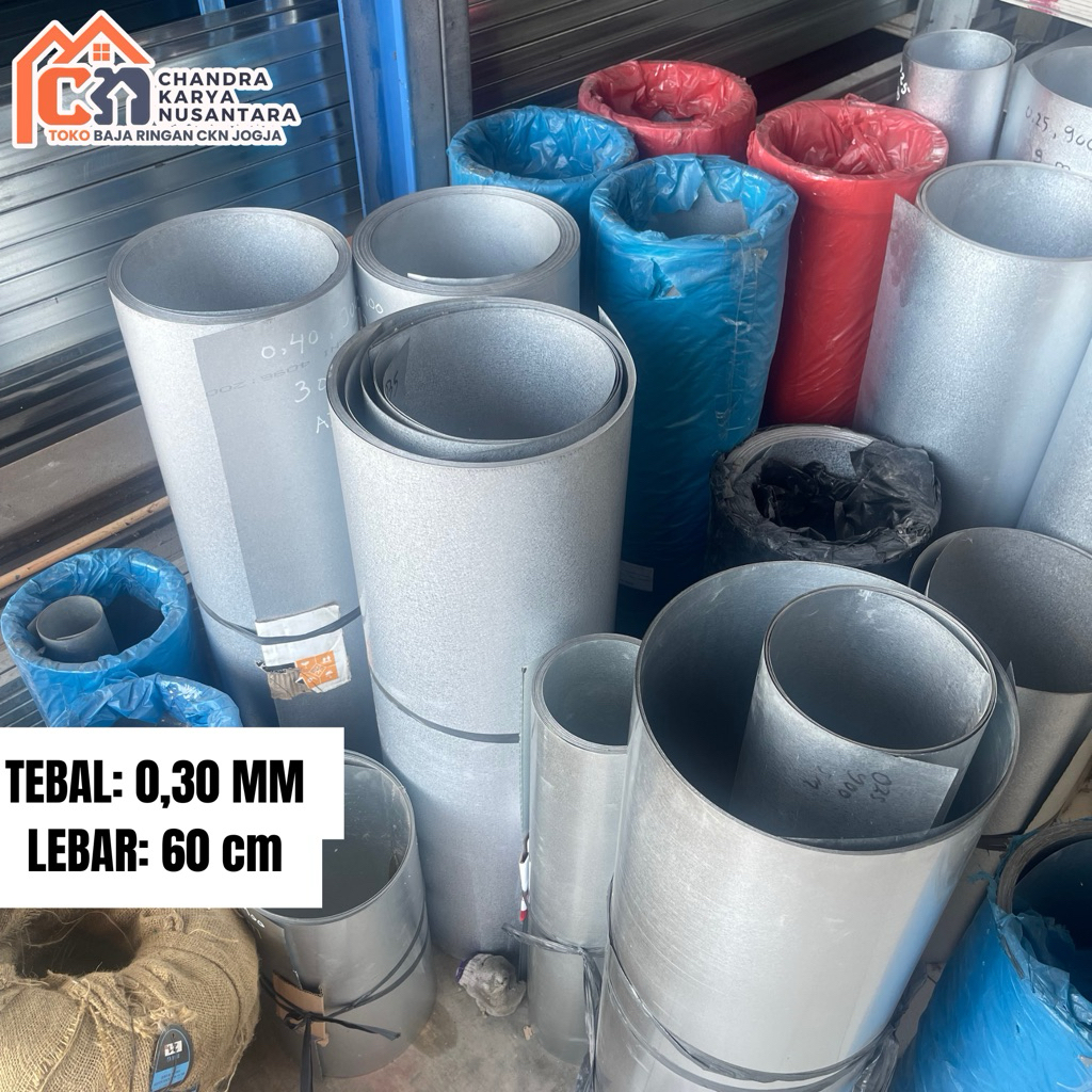 Seng Plat Tebal 0,30 mm, Lebar 60 cm ASLI Talang Galvalum Anti Karat