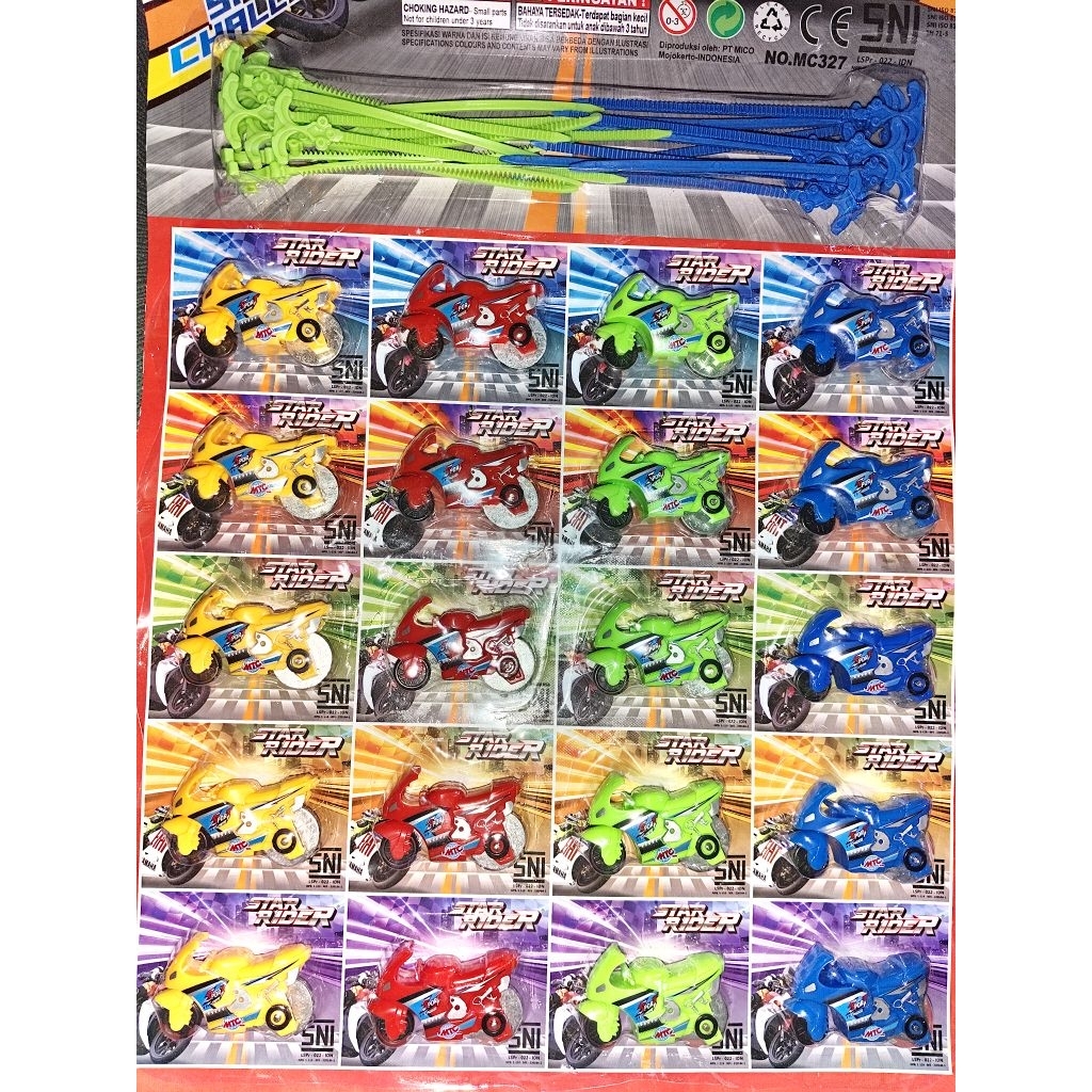 4pcs / super Motorcycle / mainan motor tarik / spin go kecil / mainan viral