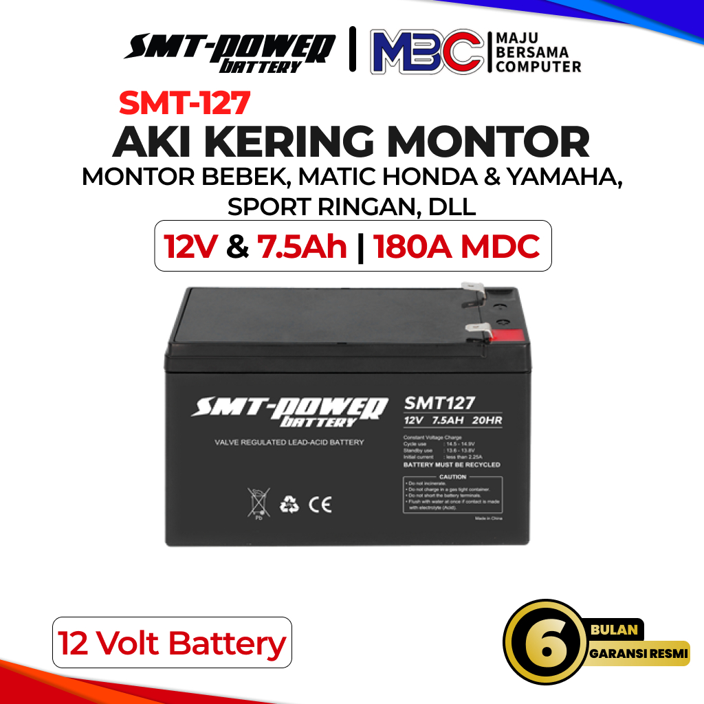 Baterai UPS Samoto 12V 7,5 AH KIJO Aki Kering Mobil Mainan Sprayer Alat Semprot - 12V 7AH 7.5AH 9AH