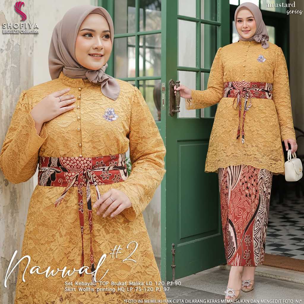 [LD 120] NAWWAL SET KEBAYA JUMBO WISUDA KONDANGAN MURAH PESTA BRUKAT BY SHOFIYA || KEBAYA BATIK SET 