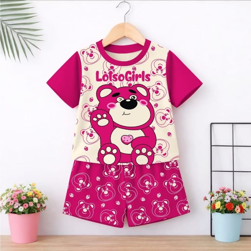 valmelo setelan anak perempuan/setelan anak cewek/setelan baju harian