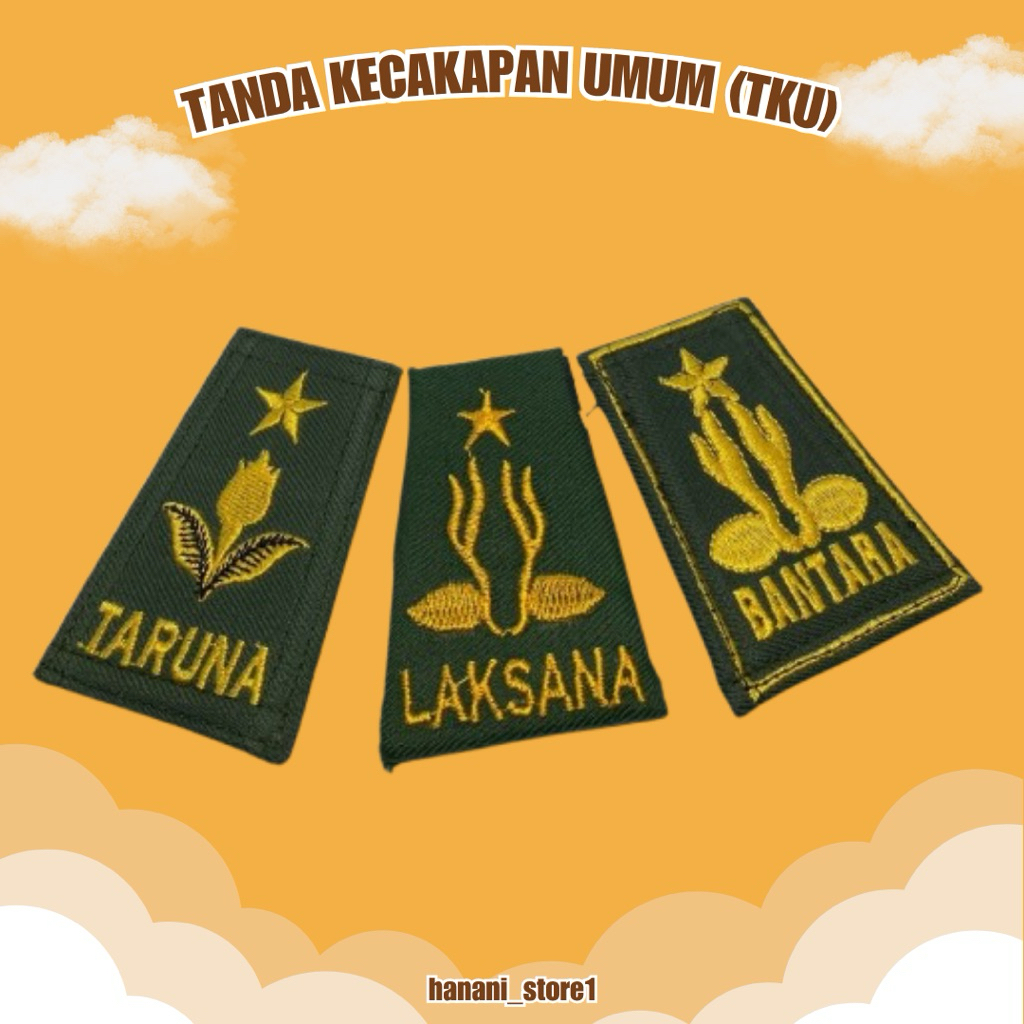 TKU BANTARA LAKSANA DAN TARUNA TAHAN AIR,BORDIR 1 PASANG 2PCS EVOLET PRAMUKA KANANN KIRI