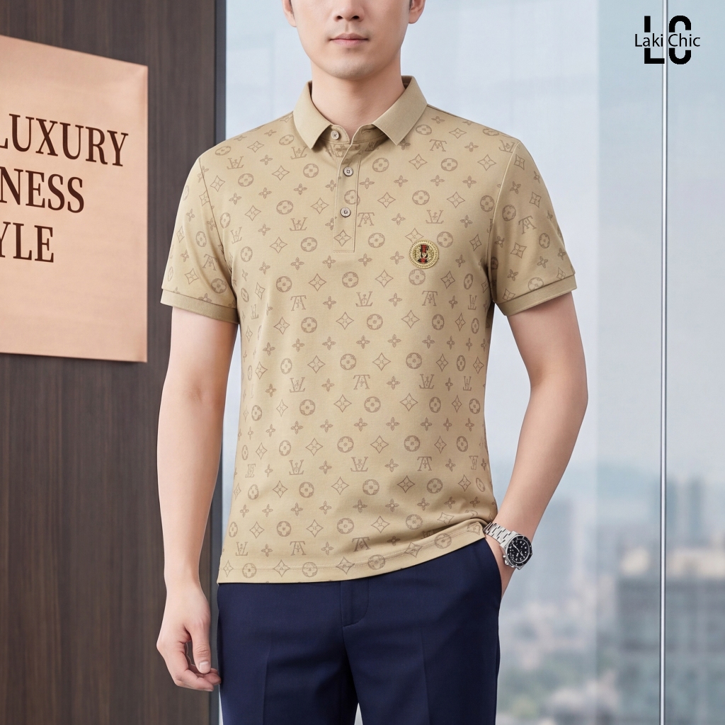 LakiChic.shop Kemeja Polos Lengan Pendek Pria Polo/Kemeja pria polos/Putih/hitam/khaki