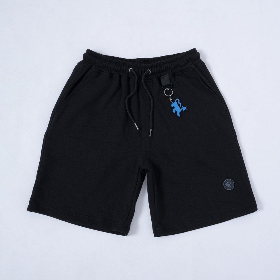 RAVHINE - BOARDSHORT BASIC HITAM - COTTON FLEECE 280GSM