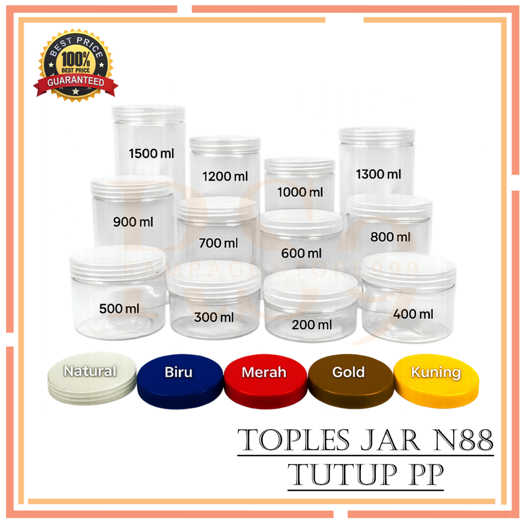 Toples Tabung Jar Cylinder 200ml 300ml 400ml 500ml 600ml 700ml 800ml 900ml 1000ml / Toples Plastik b