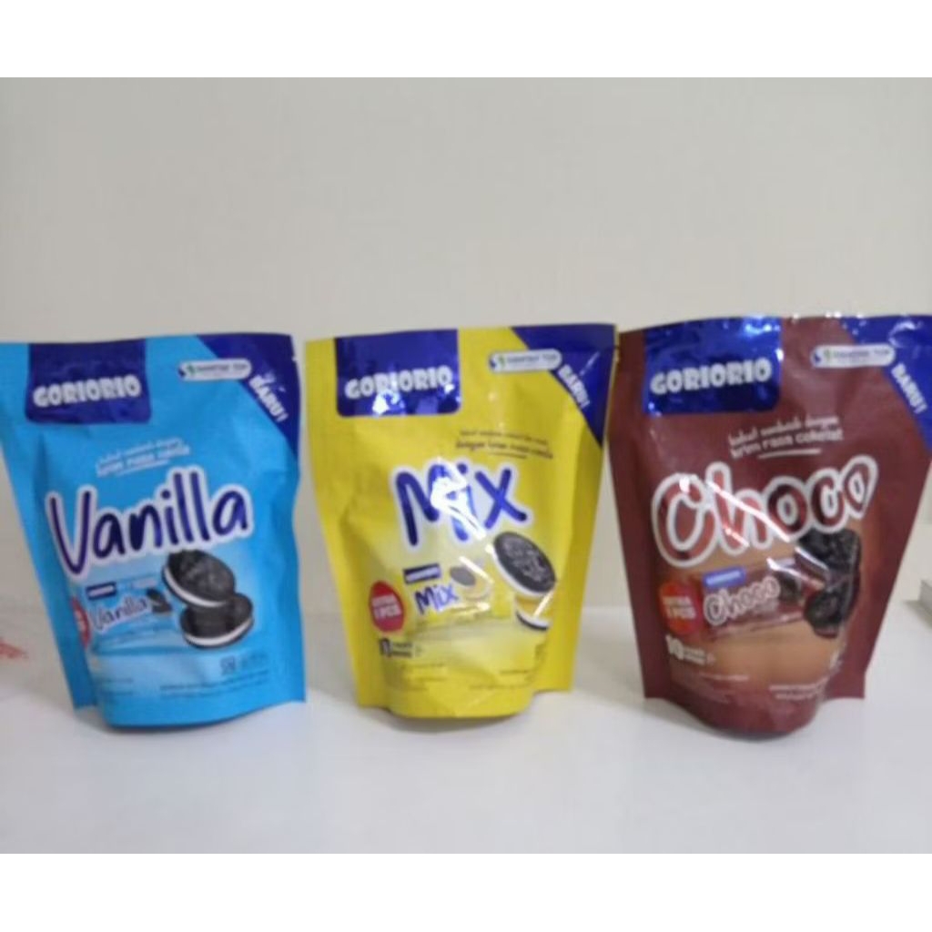 Goriorio Biskuit Sandwich - Vanila - Coklat - Mix - Isi 10 Pcs