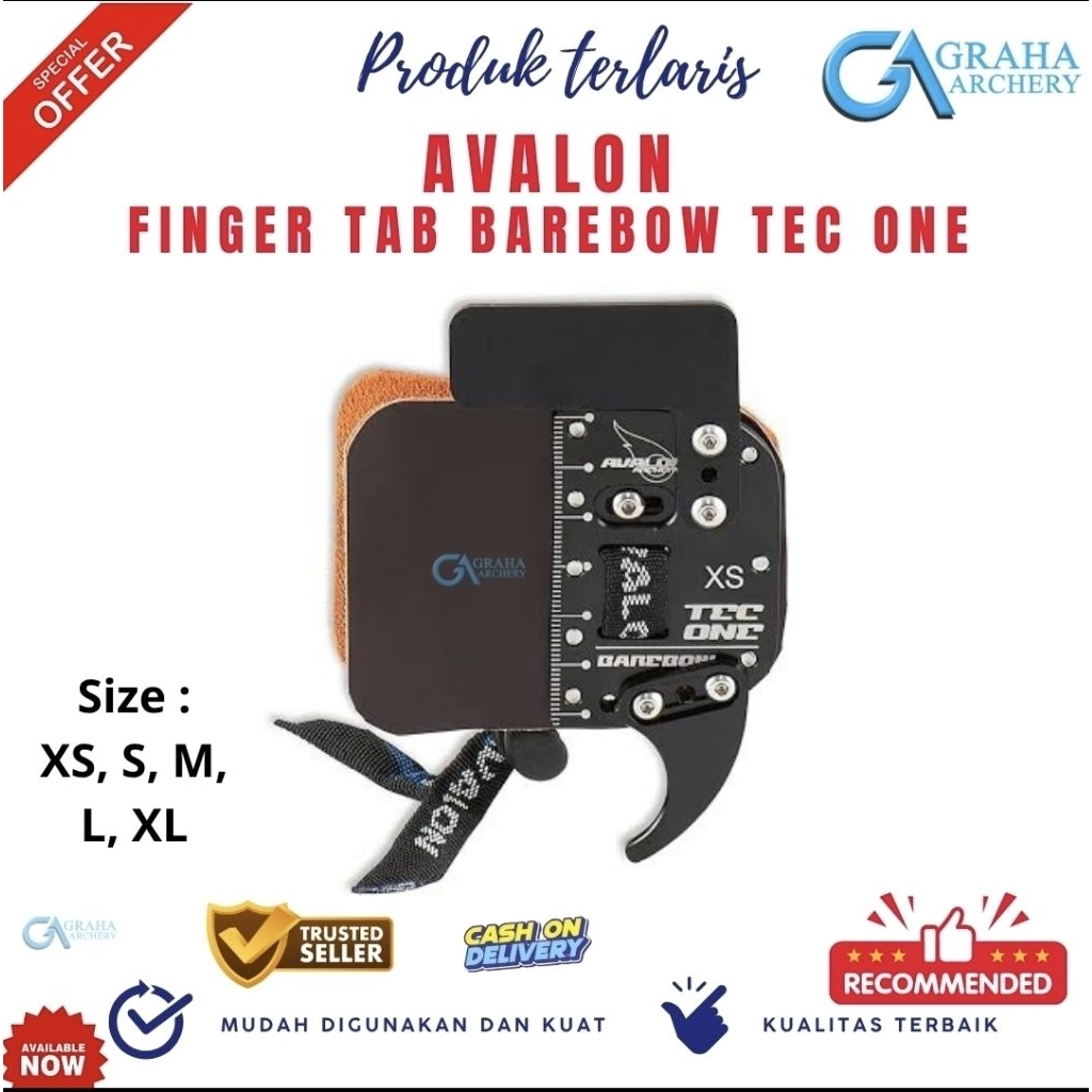 FINGER TAB AVALON BAREBOW TEC ONE | PELINDUNG JARI PANAHAN BAREBOW | FINGER TAB TEC ONE BAREBOW XS S