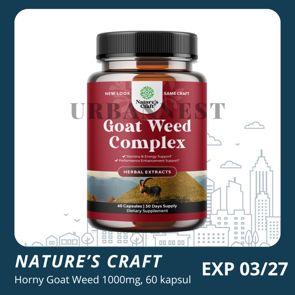 Nature's Craft Horny Goat Weed 1000mg 60 kapsul tongkat ali saw palmetto panax ginseng MACA Stamina 