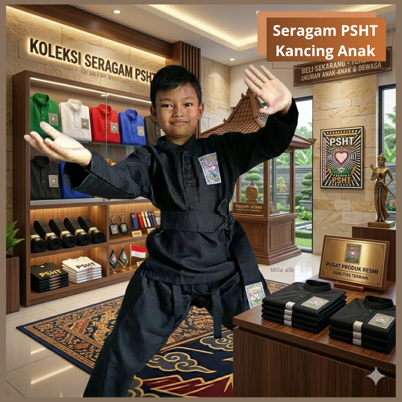Psht - Sakral Psht Kancing  Anak - Seragam Pencak Silat Psht - Baju Celana Psht Kancing