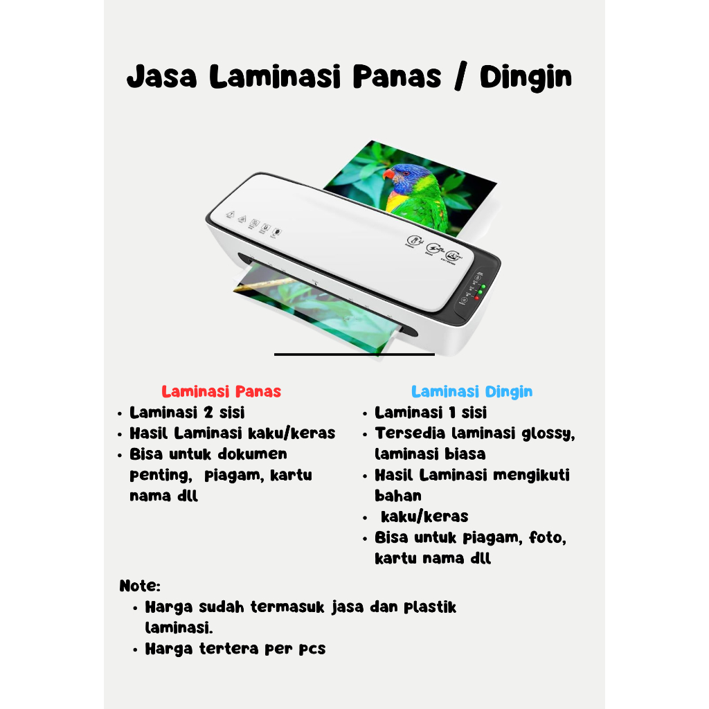 JASA LAMINASI / LAMINASI PANAS DAN DINGIN