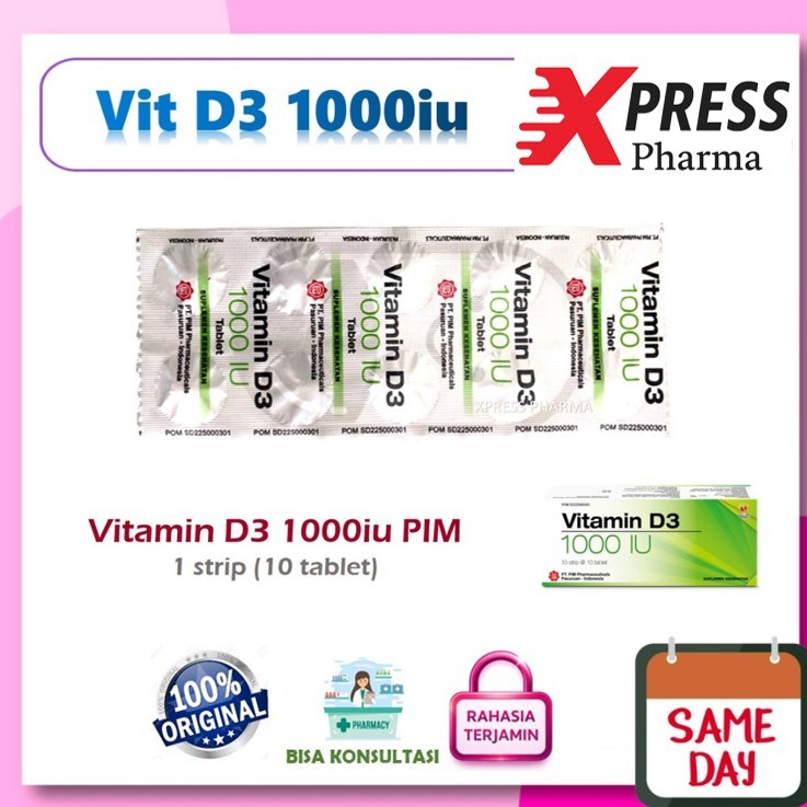 XPRESS  STRIP VITAMIN D3 1000 iu PIM per strip @ 10 tablet Vitamin D 3 1000iu mg mcg