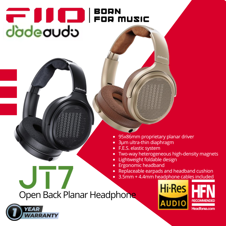 FiiO JT7 / JT 7 / JT-7 Planar Magnetic Driver Open-Back Headphone