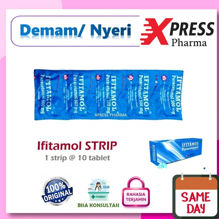 XPRESS  STRIP IFITAMOL isi 10 Tablet kaplet Ifi tamol iffitamol Paracetamol Botol Parasetamol Obat d