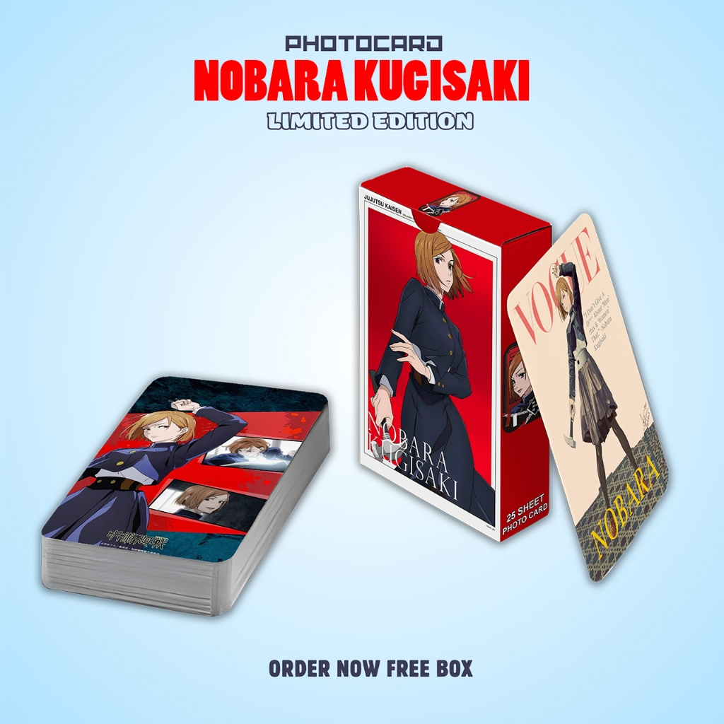 PHOTOCARD SET NOBARA KUGISAKI ANIME JUJUTSU KAISEN PREMIUM FREE BOX