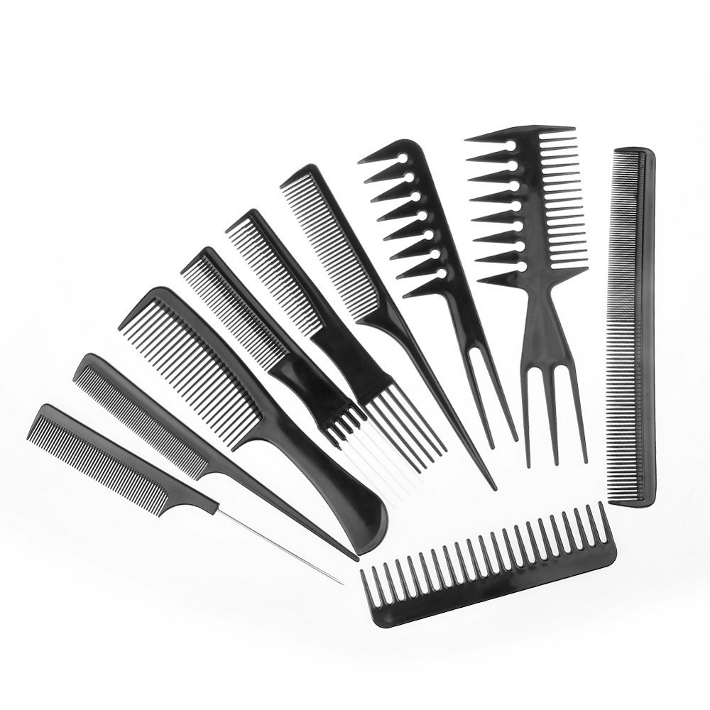 Biutte.co Sisir Rambut Salon Pro 10 in 1 – Set Alat Styling Barbershop Premium