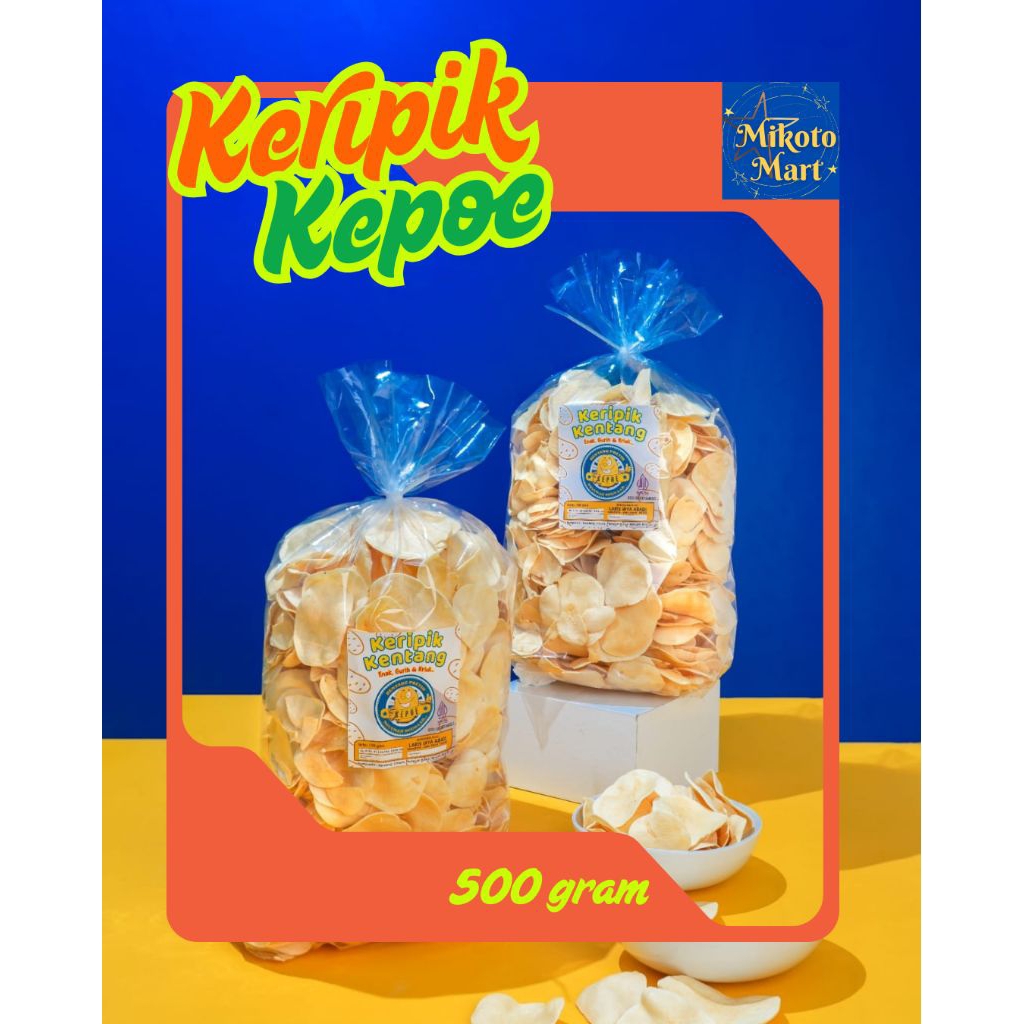 Keripik Kentang Bandung KEPOE 500 gram, keripik kentang putih