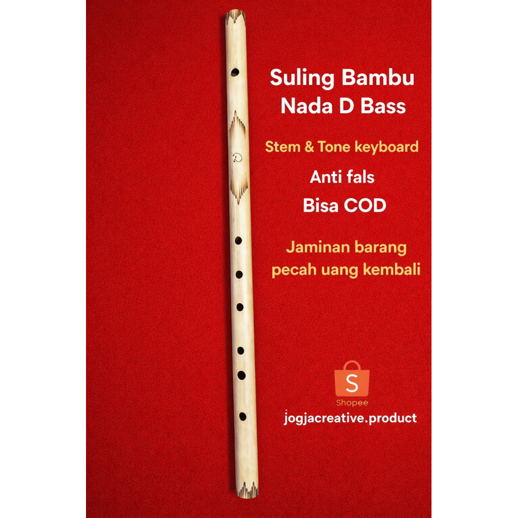 Suling Bambu Nada "D Bass" Sudah Tone Keyboard. Jaminan pecah uang kembali