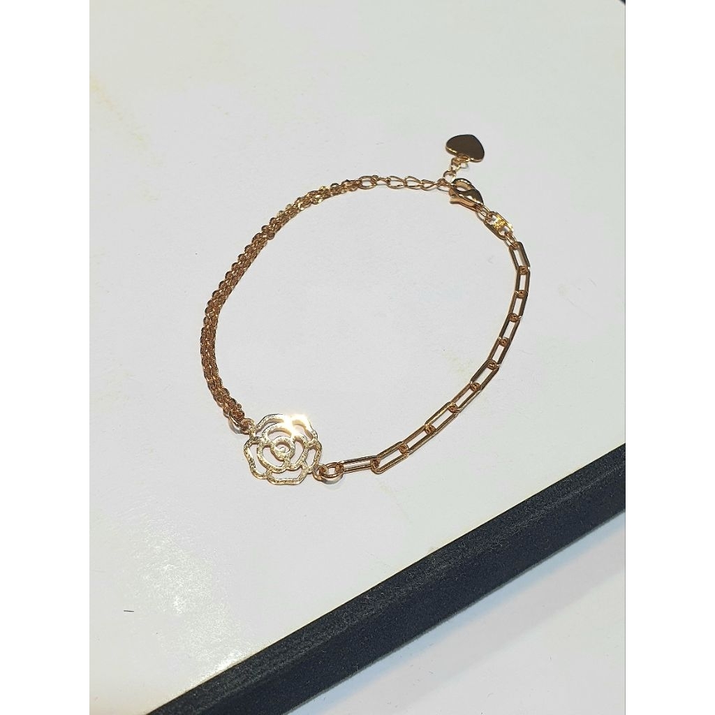 Gelang Rantai Emas Fashion Wanita Rose Flower 1.95 Gram 700 16K (RH431)