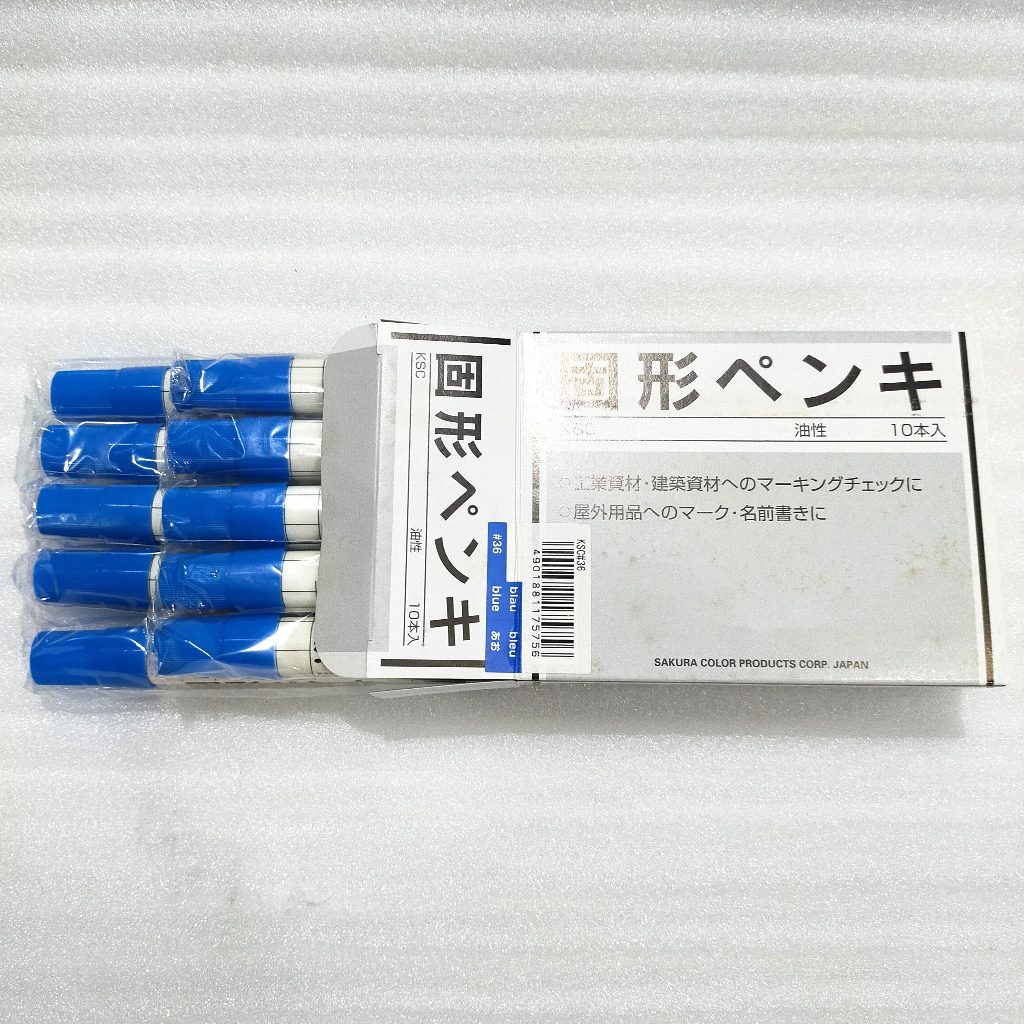 SAKURA KSC Solidifier Marker Blue / Spidol Permanen Solid Marker Biru ORIGINAL ( Stik Penanda Besi B