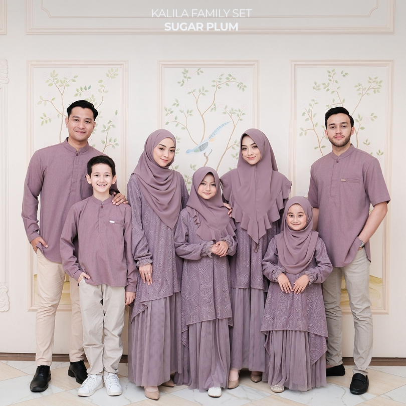Zayra Hijab | Kalila Sugarplum - Dress Gamis Wanita Brokat Kondangan Lebaran Jumbo Elegan Koko Anak 