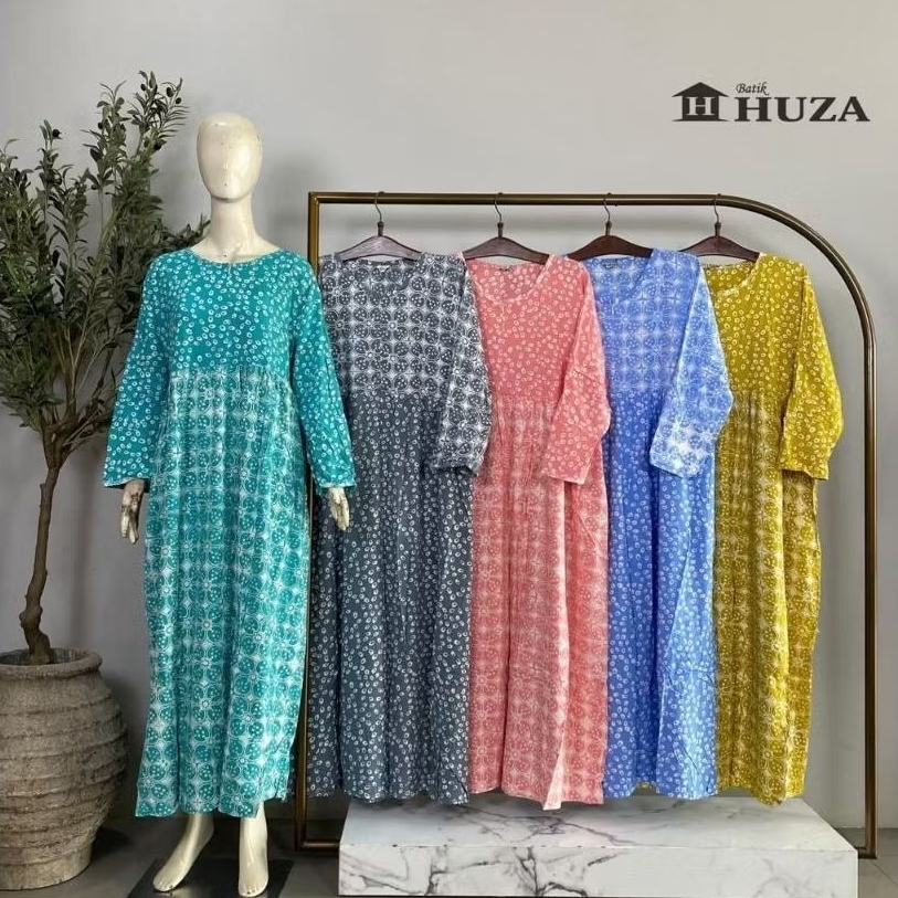 {Ld 126 CM} Daster Huza Batik Pekalongan ll Longdres Wiru Oval Resl Jumbo