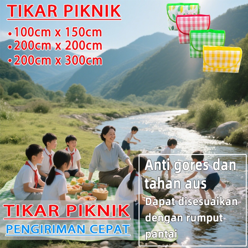 [Pengiriman cepat] tikar lipat piknik waterproof 200x200 tikar piknik aesthetic kain piknik aestheti