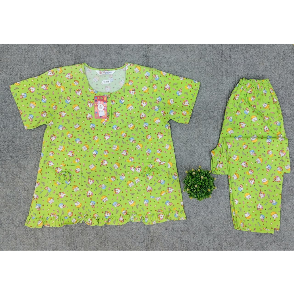 BAJU TIDUR CELANA PANJANG SUNLY - Katun Premium