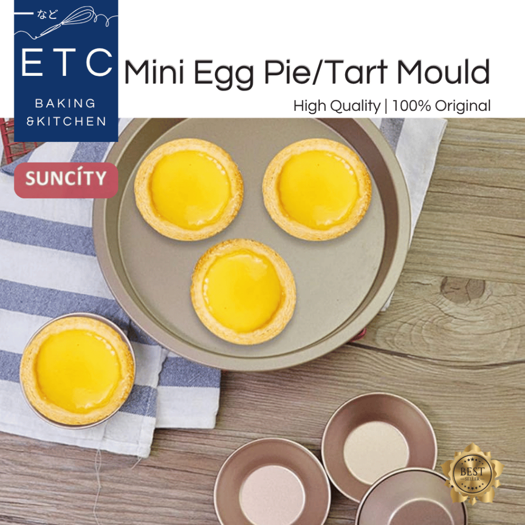 [ETC.Baking] SUNCITY – Egg Pie/Tart Mold Pan | Loyang Kue Tart Susu Kecil Grosir Flower Non-Stick 6 